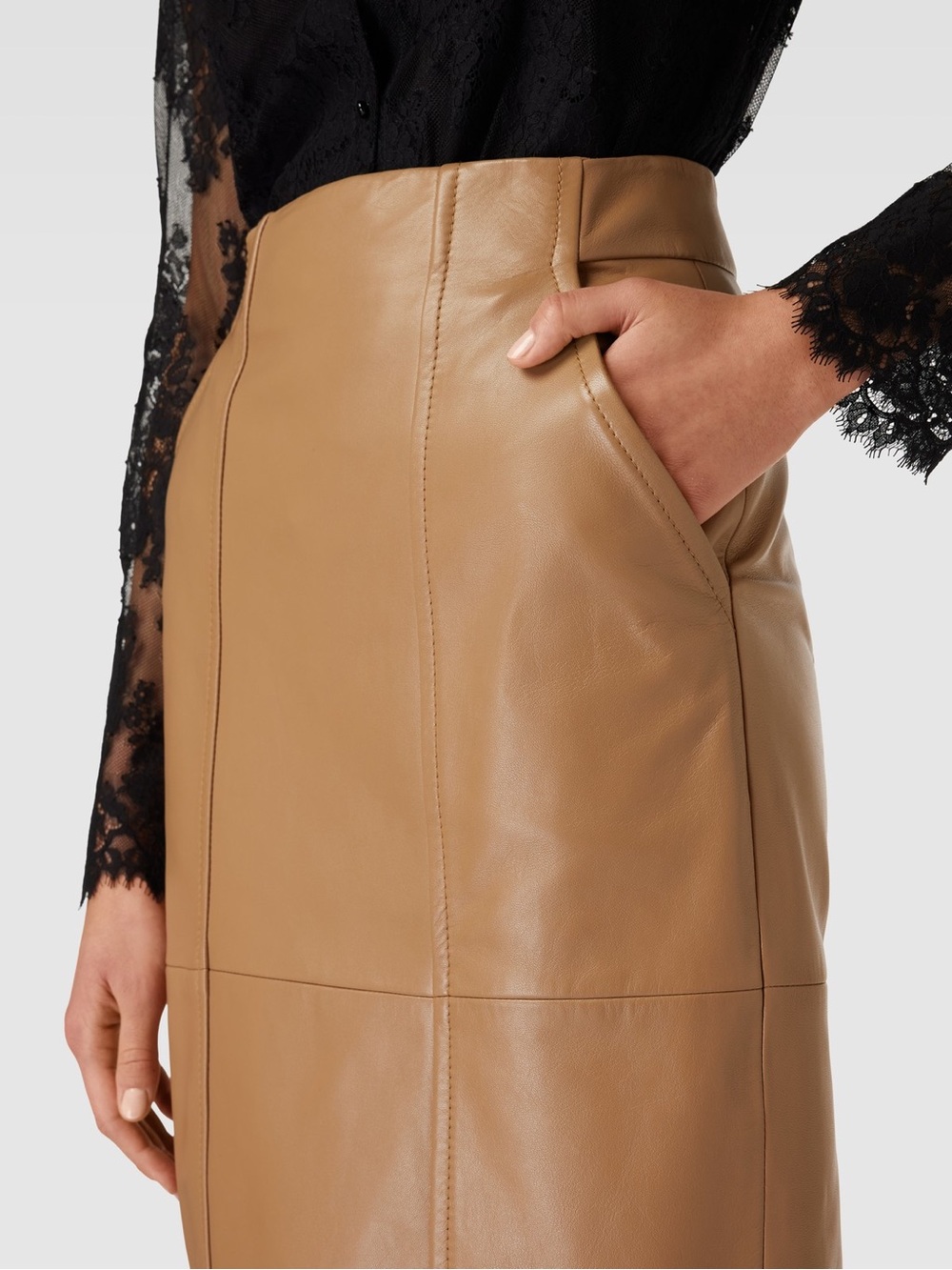 New BOSS Seleni Leather Pencil Skirt - Picture 2 of 16